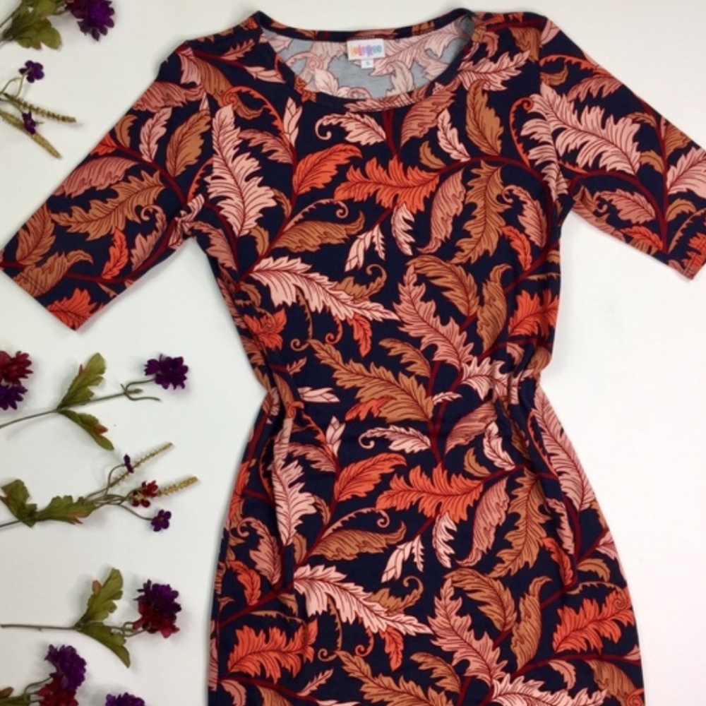 Lularoe Julia Leaves  Midi Dress XL